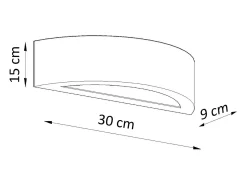Lámparas de pared Gloim moderno de cerámica - 1 fuentes luminosas 4000K - L.30 x A.15 cm - blanco