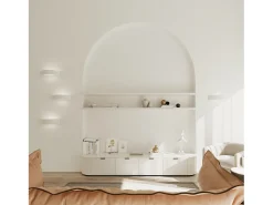 Lámparas de pared Gloim moderno de cerámica - 1 fuentes luminosas 3000K - L.30 x A.15 cm - blanco