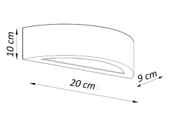 Lámparas de pared Gloim moderno de cerámica - 1 fuentes luminosas 3000K - L.20 x A.10 cm - blanco