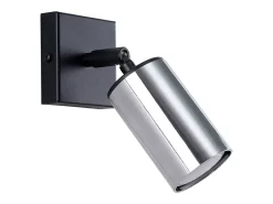 Lámparas de pared Glois moderno de acero - 1 fuentes luminosas 4000K - L.8 x A.18,5 cm - negro/cromo