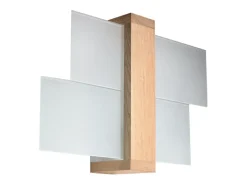Lámparas de pared Ignis escandinavo de madera/vidrio - 1 fuentes luminosas 3000K - L.43 x A.30 cm - madera natural