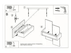 Lámparas de pared Ignis escandinavo de madera/vidrio - 1 fuentes luminosas 3000K - L.43 x A.30 cm - madera natural