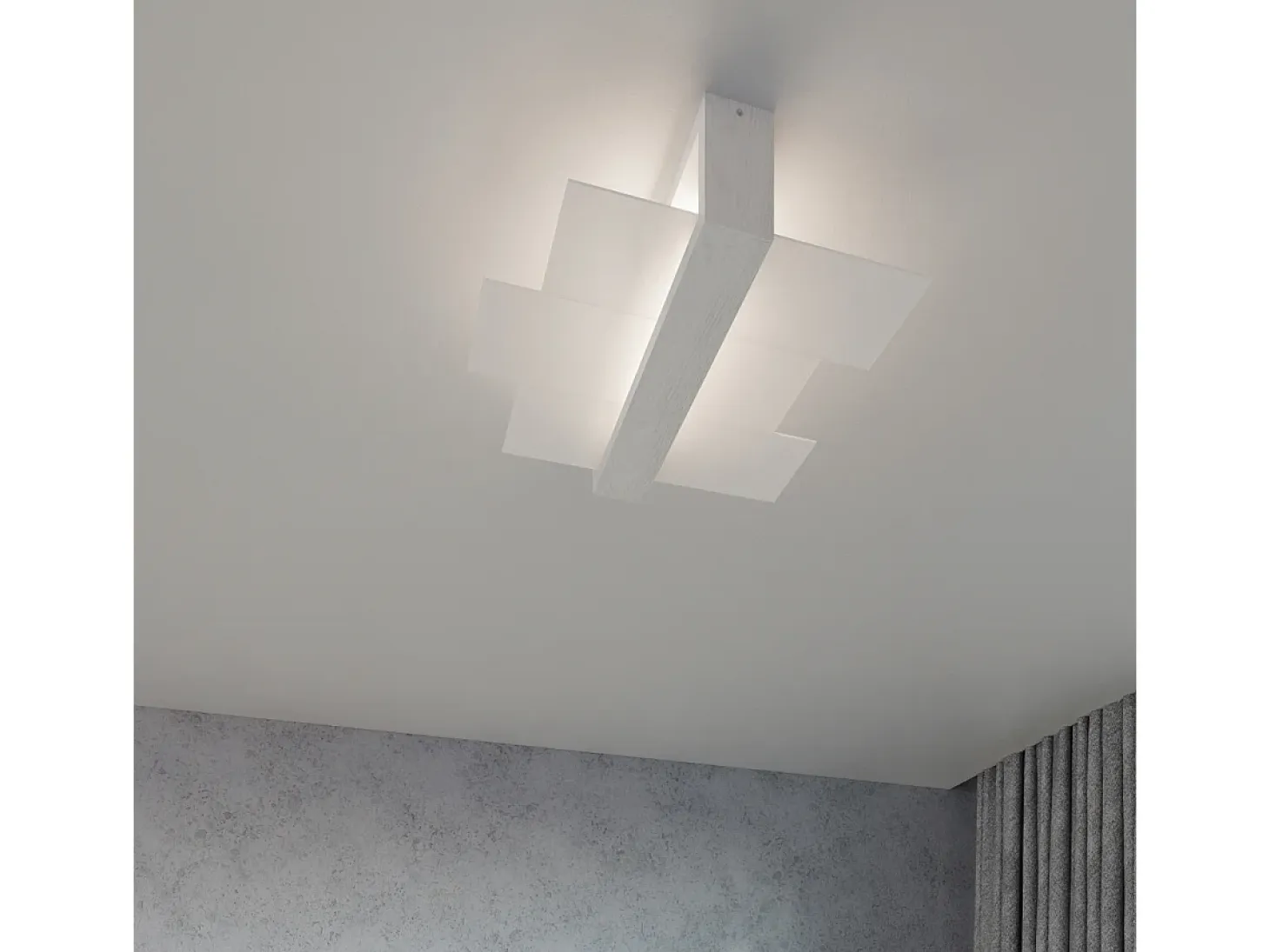 Lámparas de pared Ignis escandinavo de madera/vidrio - 1 fuentes luminosas 3000K - L.43 x A.30 cm - blanco