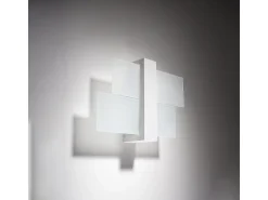 Lámparas de pared Ignis escandinavo de madera/vidrio - 1 fuentes luminosas 3000K - L.43 x A.30 cm - blanco