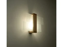 Lámparas de pared Ignis escandinavo de madera/vidrio - 1 fuentes luminosas 4000K - L.43 x A.30 cm - madera natural