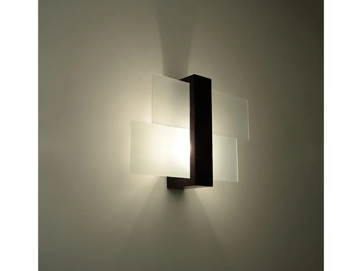 Lámparas de pared Ignis escandinavo de madera/vidrio - 1 fuentes luminosas 4000K - L.43 x A.30 cm - wengué