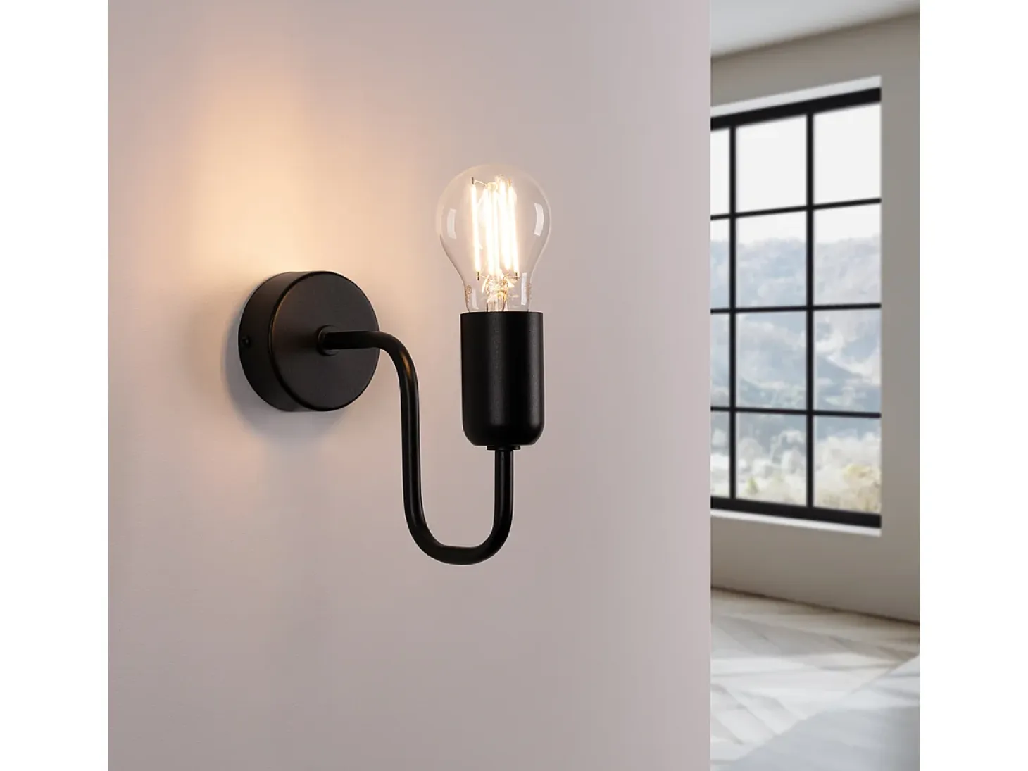Lámparas de pared Infinix industrial de acero - 1 fuentes luminosas 4000K - L.8,5 x A.20 cm - negro
