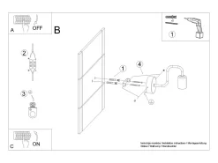 Lámparas de pared Infinix industrial de acero - 1 fuentes luminosas 4000K - L.8,5 x A.20 cm - negro