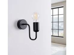 Lámparas de pared Infinix industrial de acero - 1 fuentes luminosas 3000K - L.8,5 x A.20 cm - negro