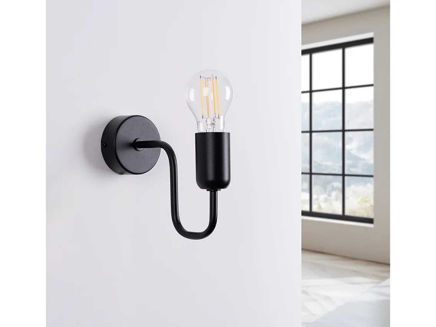 Lámparas de pared Infinix industrial de acero - 1 fuentes luminosas 3000K - L.8,5 x A.20 cm - negro