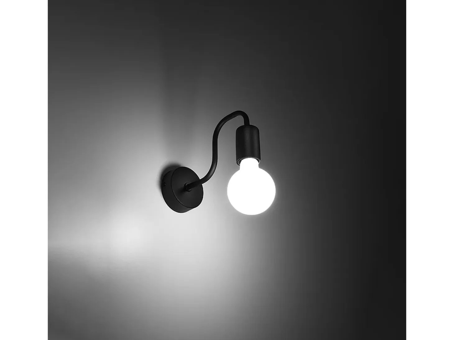 Lámparas de pared Infinix industrial de acero - 1 fuentes luminosas 3000K - L.8,5 x A.20 cm - negro