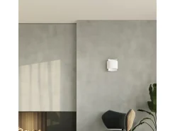 Lámparas de pared Influx industrial de acero - 1 fuentes luminosas 3000K - L.22 x A.23 cm - blanco
