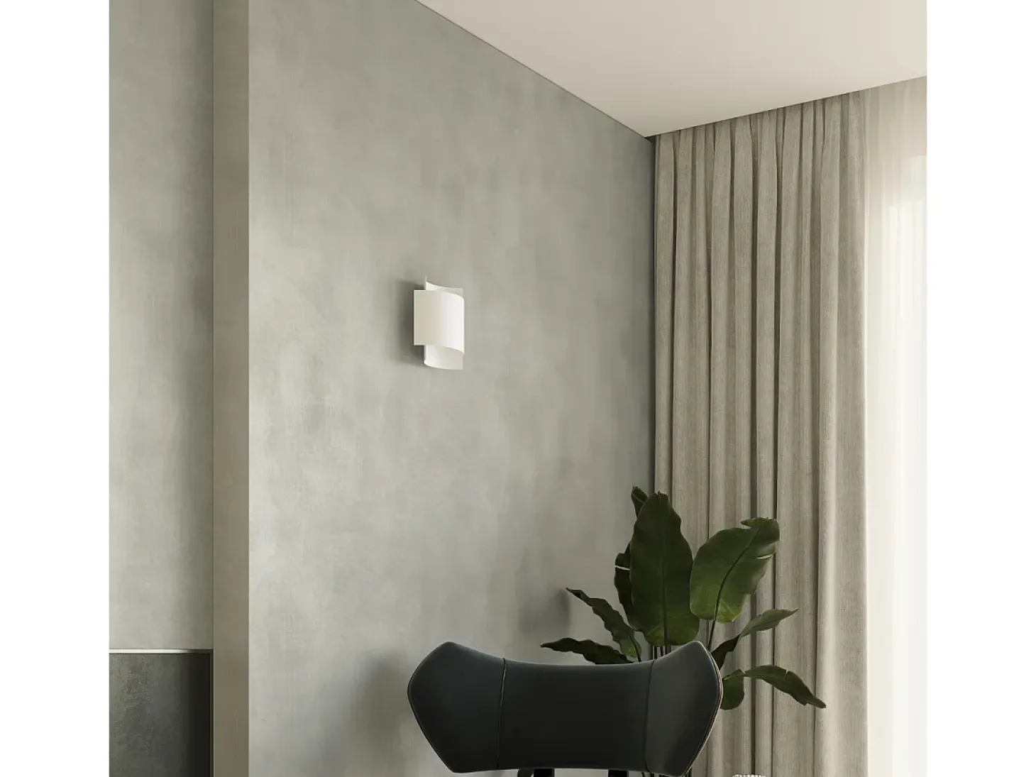 Lámparas de pared Influx industrial de acero - 1 fuentes luminosas 4000K - L.22 x A.23 cm - blanco