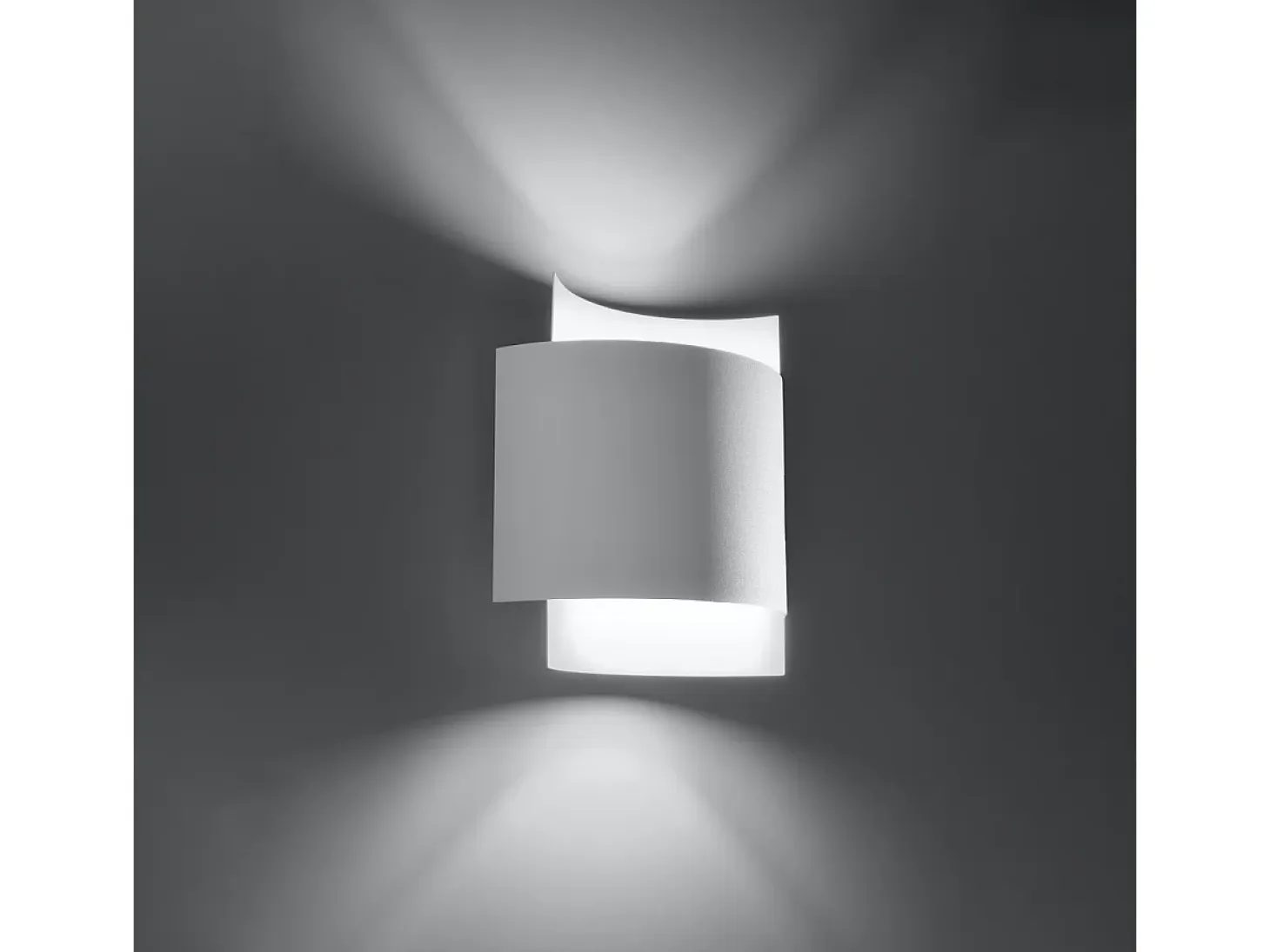 Lámparas de pared Influx industrial de acero - 1 fuentes luminosas 4000K - L.22 x A.23 cm - blanco