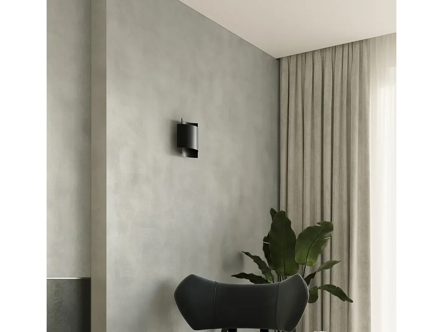 Lámparas de pared Influx industrial de acero - 1 fuentes luminosas 3000K - L.22 x A.23 cm - negro