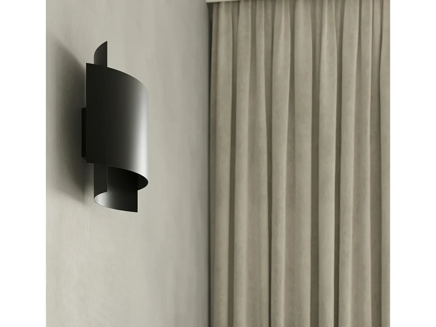 Lámparas de pared Influx industrial de acero - 1 fuentes luminosas 4000K - L.22 x A.23 cm - negro