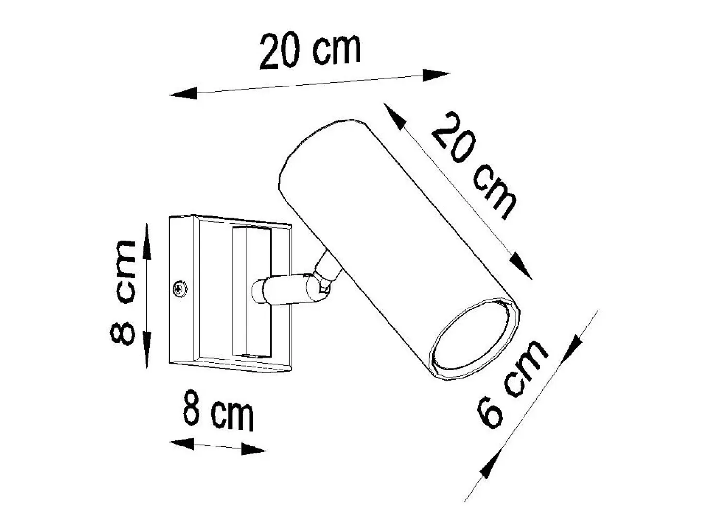 Lámparas de pared Invicta moderno de acero - 1 fuentes luminosas 4000K - L.8 x A.20 cm - blanco