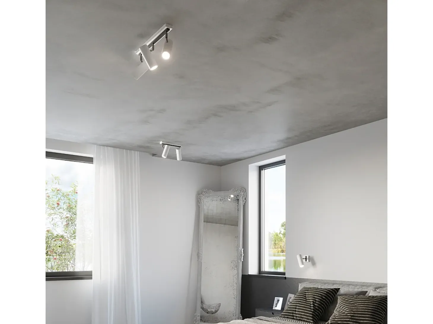 Lámparas de pared Invicta moderno de acero - 1 fuentes luminosas 4000K - L.8 x A.20 cm - blanco
