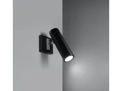 Lámparas de pared Invicta moderno de acero - 1 fuentes luminosas 4000K - L.8 x A.20 cm - negro