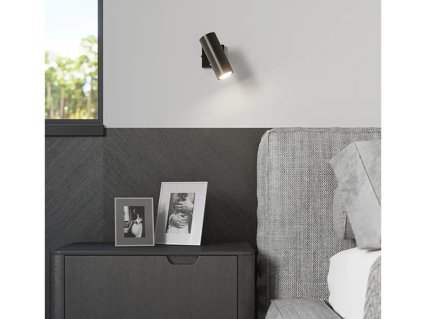 Lámparas de pared Invicta moderno de acero - 1 fuentes luminosas 4000K - L.8 x A.20 cm - negro