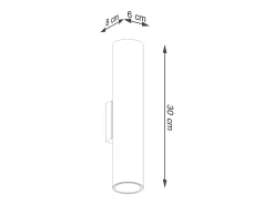 Lámparas De Pared Lagos Moderno De Acero - 2 Fuentes Luminosas - L.6 X A.30 Cm - Brillo Dorado