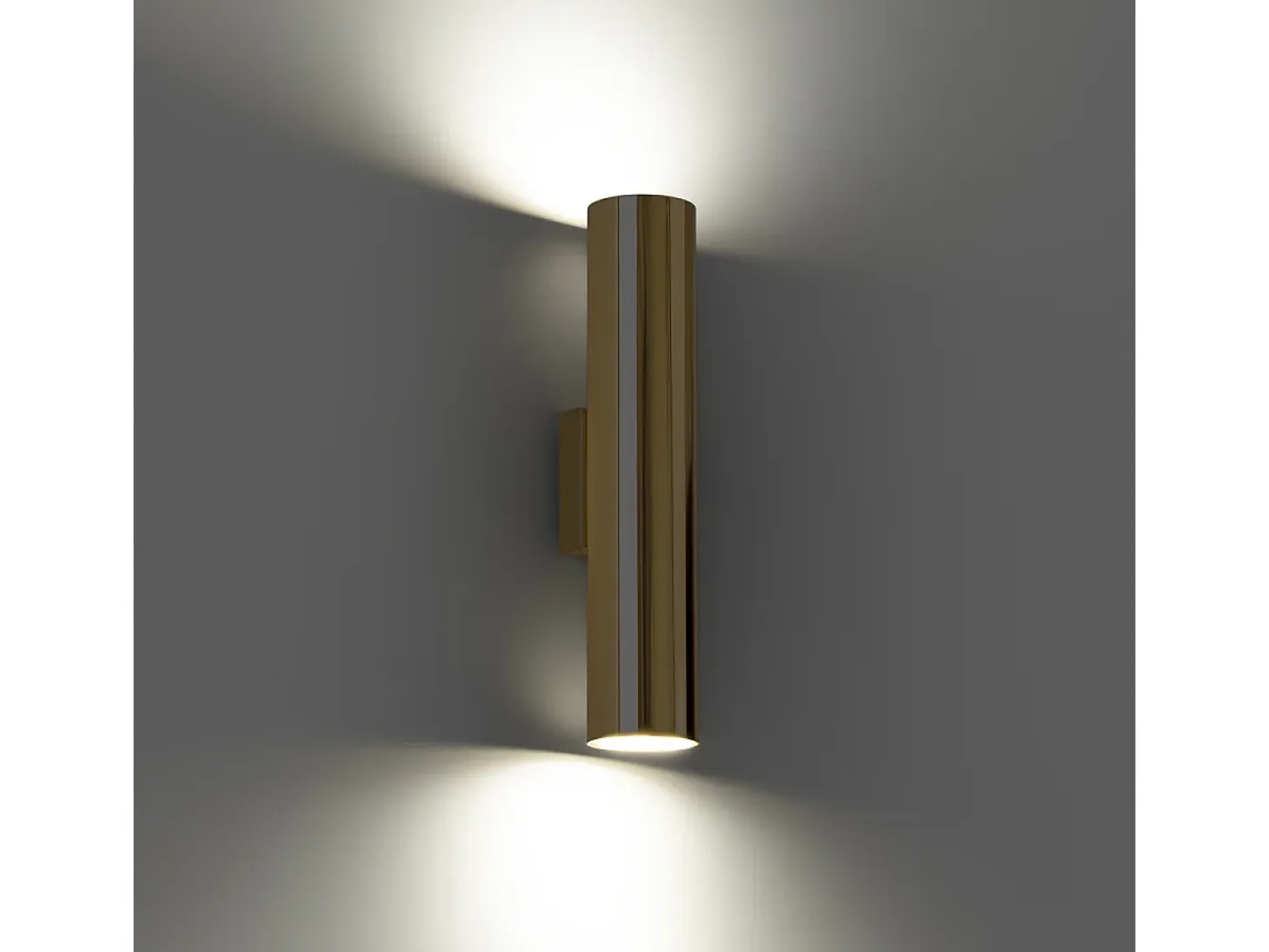 Lámparas De Pared Lagos Moderno De Acero - 2 Fuentes Luminosas - L.6 X A.30 Cm - Brillo Dorado