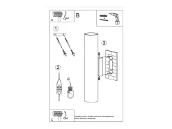 Lámparas De Pared Lagos Moderno De Acero - 2 Fuentes Luminosas - L.6 X A.30 Cm - Brillo Dorado