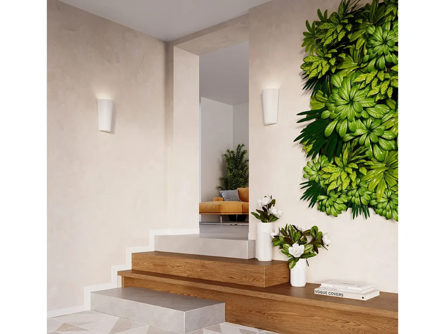 Lámparas de pared Lanoo moderno de cerámica - 1 fuentes luminosas 4000K - L.16,5 x A.29 cm - blanco