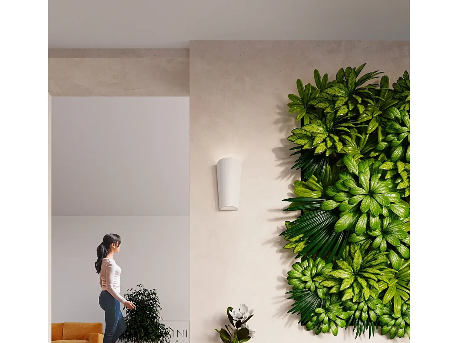 Lámparas de pared Lanoo moderno de cerámica - 1 fuentes luminosas 4000K - L.16,5 x A.29 cm - blanco