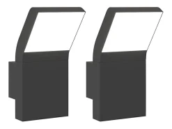 Lámparas de pared LED de exterior 2 uds aluminio fundido negro ES878716