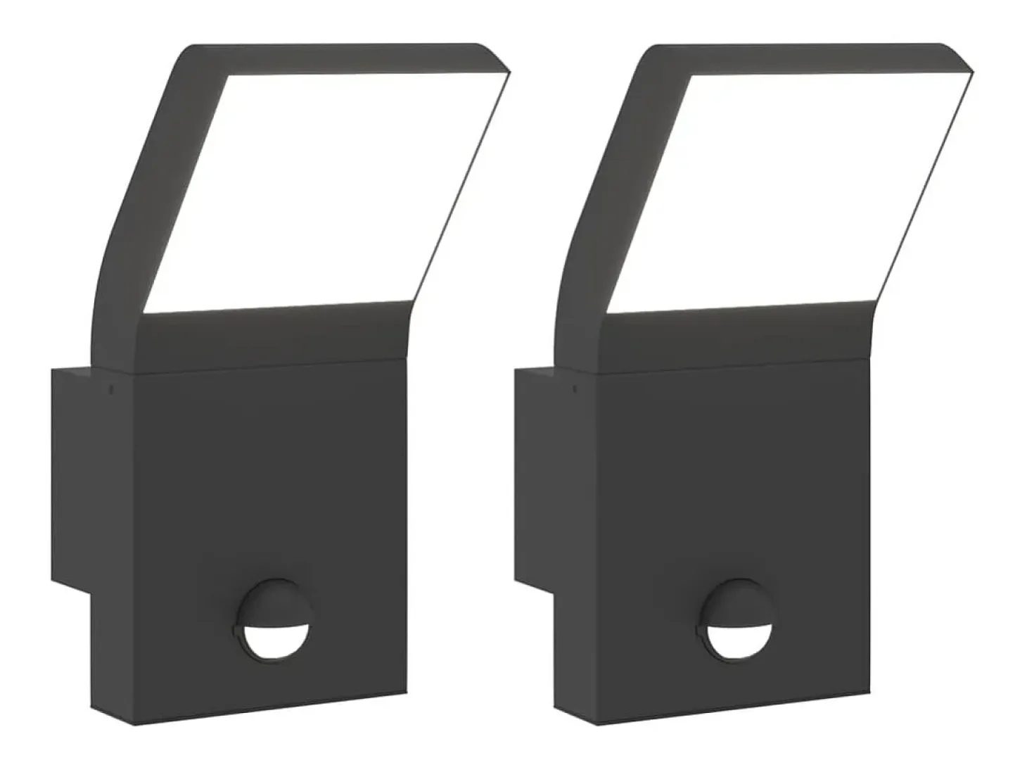 Lámparas de pared LED exterior con sensor 2 uds aluminio negro ES338334