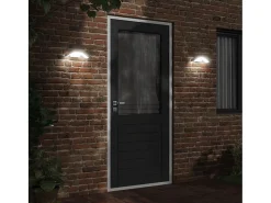 Lámparas de pared LED exterior con sensor 2 uds aluminio blanco ES415522