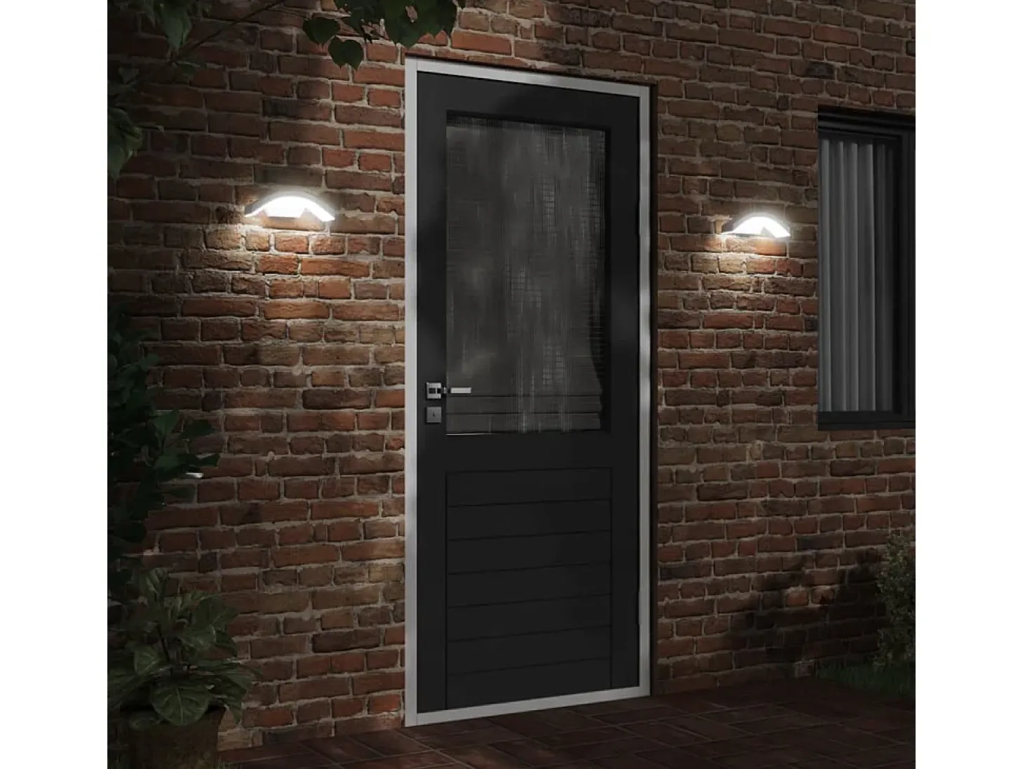 Lámparas de pared LED exterior con sensor 2 uds aluminio blanco ES415522