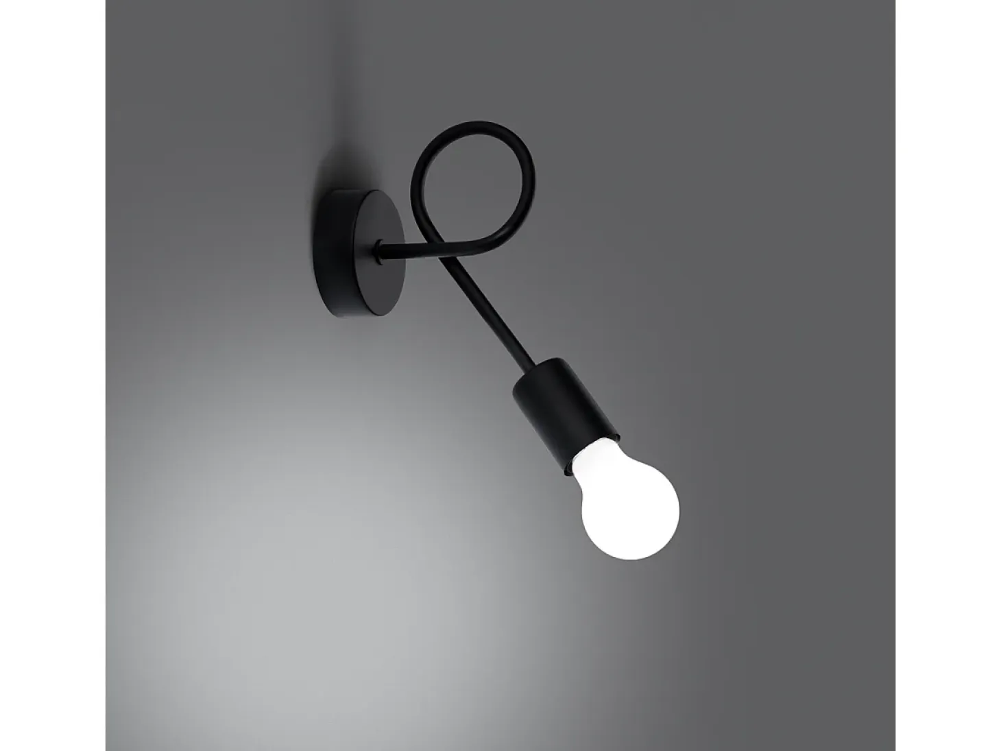 Lámparas De Pared Levar Industrial De Acero - 1 Fuentes Luminosas - L.23 X A.19 Cm - Negro