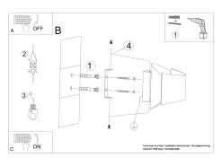 Lámparas de pared Litim moderno de acero - 1 fuentes luminosas 4000K - L.12 x A.12 cm - blanco