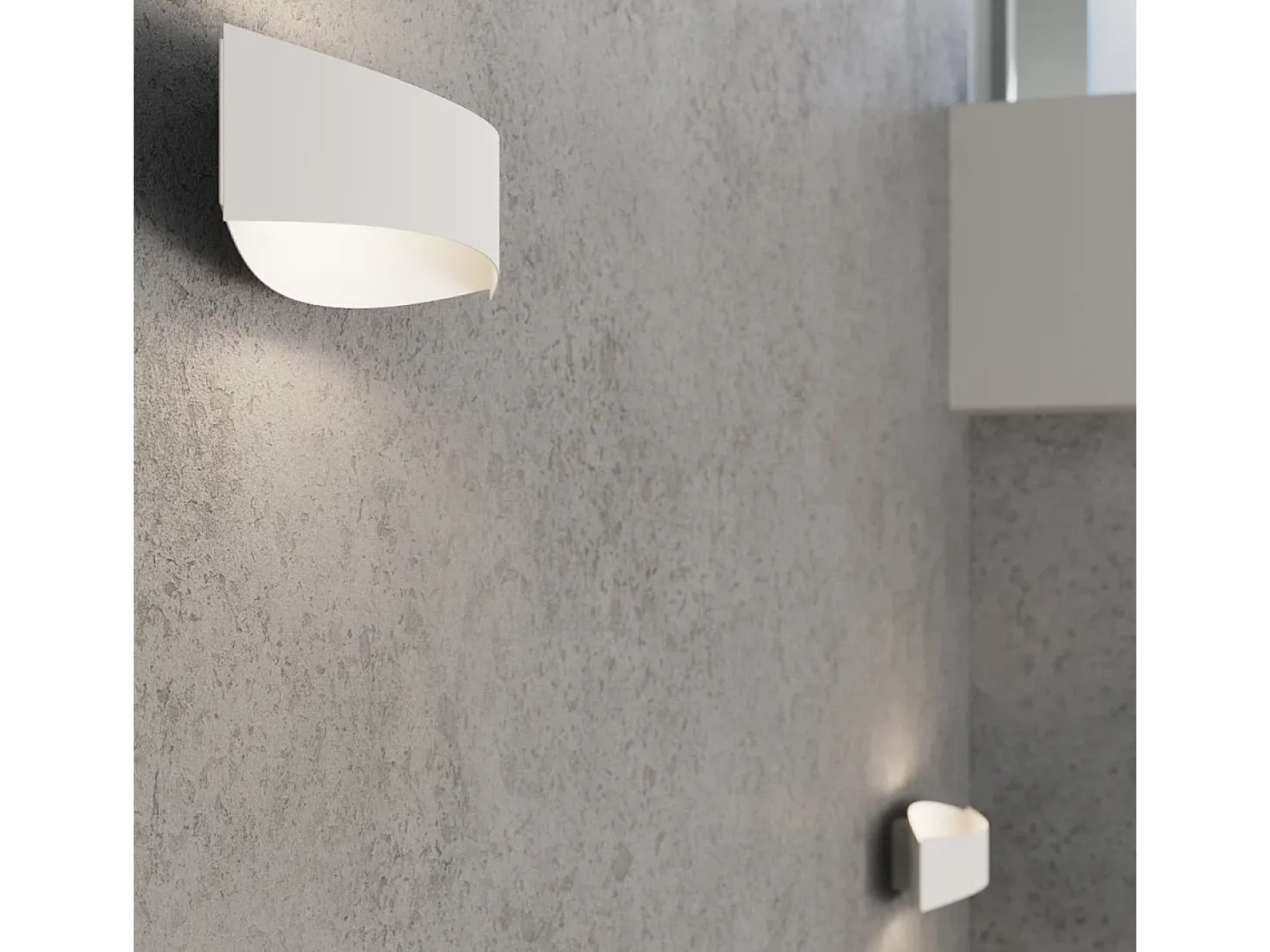 Lámparas de pared Litim moderno de acero - 1 fuentes luminosas 3000K - L.12 x A.12 cm - blanco