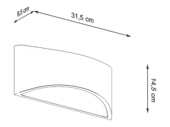 Lámparas de pared Litte moderno de cerámica - 1 fuentes luminosas 3000K - L.31,5 x A.14,5 cm - blanco