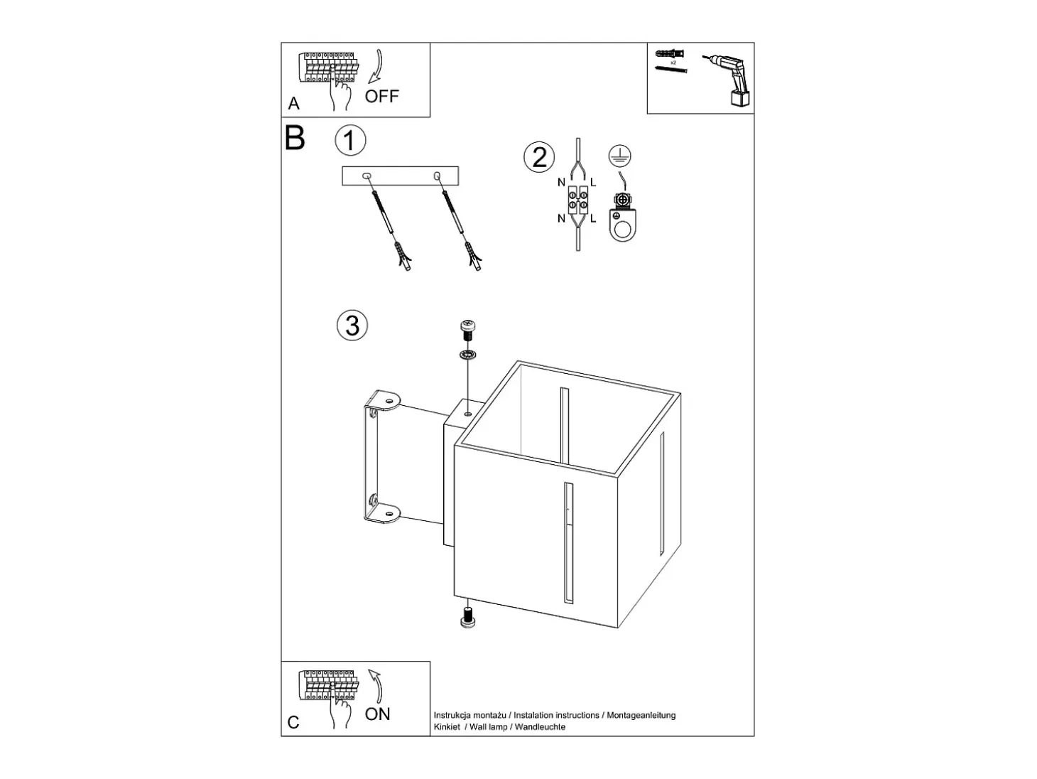 Lámparas de pared Luminara moderno de aluminio - 1 fuentes luminosas 4000K - L.10 x A.10 cm - gris