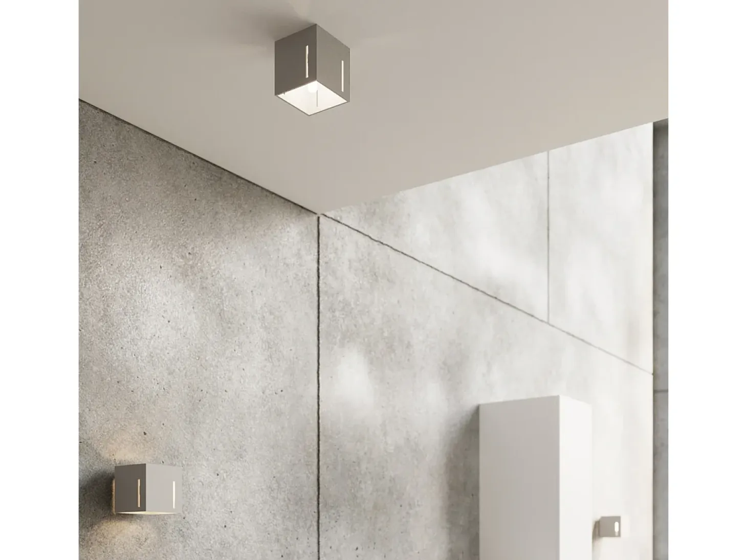 Lámparas de pared Luminara moderno de aluminio - 1 fuentes luminosas 4000K - L.10 x A.10 cm - gris
