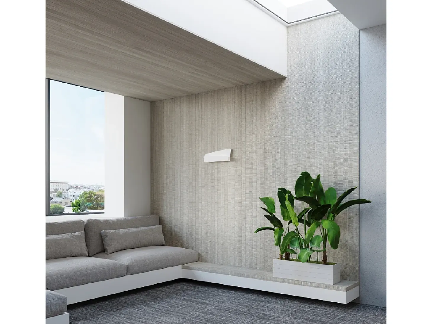 Lámparas de pared Lumivea moderno de acero - 2 fuentes luminosas 3000K - L.40 x A.15 cm - blanco