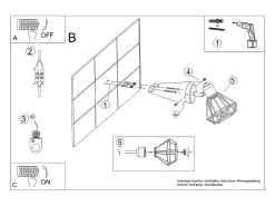 Lámparas de pared Lunova moderno de acero - 1 fuentes luminosas 3000K - L.18 x A.18 cm - negro