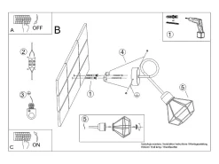 Lámparas de pared Lunova moderno de acero - 1 fuentes luminosas 4000K - L.15 x A.30 cm - negro