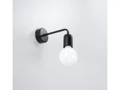 Lámparas de pared Luxra desván de acero - 1 fuentes luminosas 3000K - L.8 x A.8 cm - negro