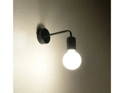 Lámparas de pared Luxra desván de acero - 1 fuentes luminosas 4000K - L.8 x A.8 cm - negro