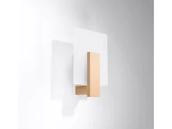 Lámparas de pared Nappo escandinavo de madera/vidrio - 1 fuentes luminosas 3000K - L.16 x A.30,5 cm - madera natural