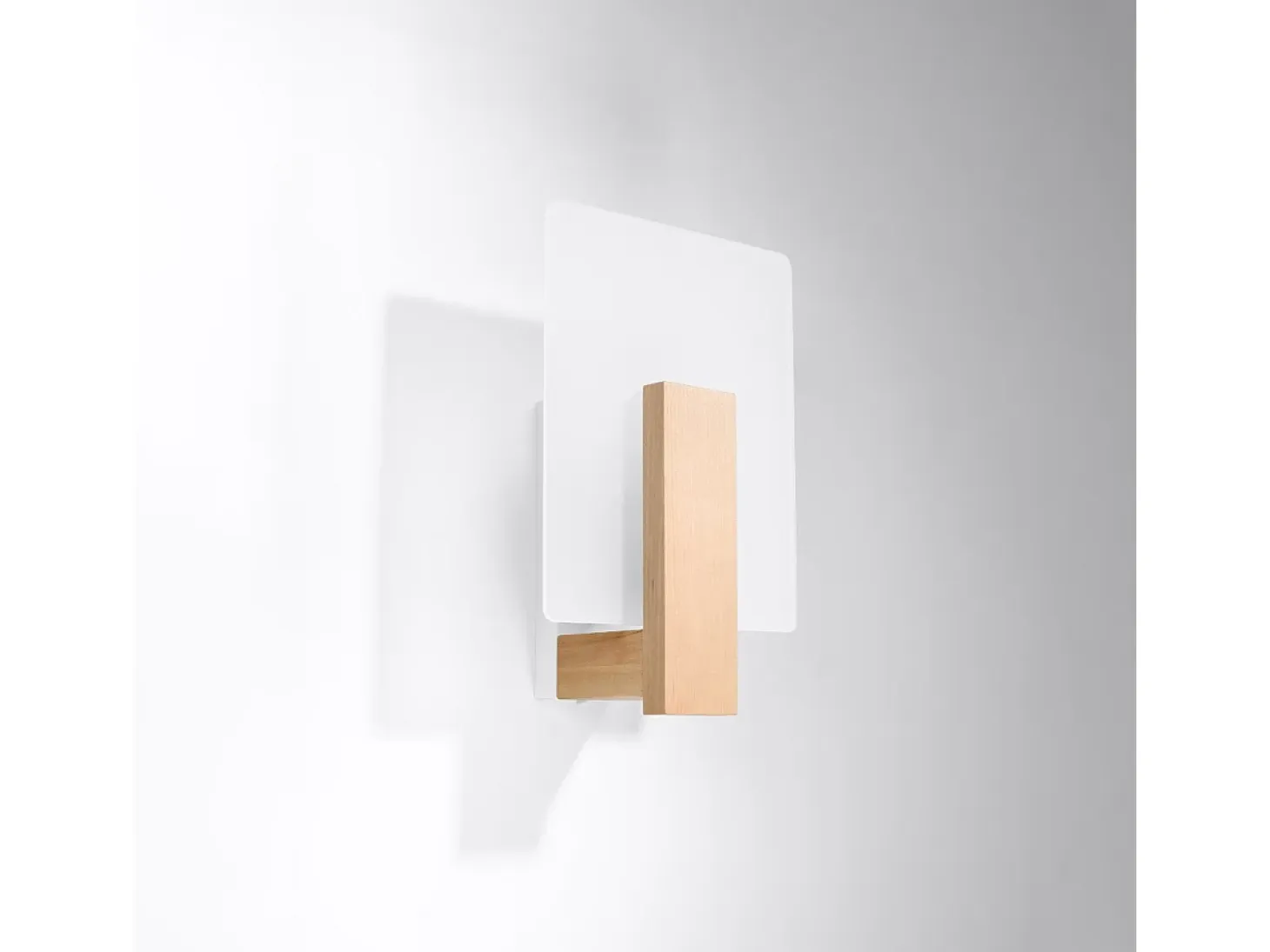 Lámparas de pared Nappo escandinavo de madera/vidrio - 1 fuentes luminosas 3000K - L.16 x A.30,5 cm - madera natural