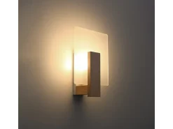 Lámparas de pared Nappo escandinavo de madera/vidrio - 1 fuentes luminosas 4000K - L.16 x A.30,5 cm - madera natural