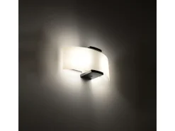Lámparas de pared Nerilo moderno de madera/vidrio - 2 fuentes luminosas 4000K - L.33 x A.14 cm - wengué/blanco