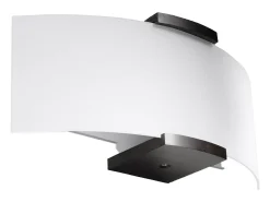 Lámparas de pared Nerilo moderno de madera/vidrio - 2 fuentes luminosas 4000K - L.33 x A.14 cm - wengué/blanco