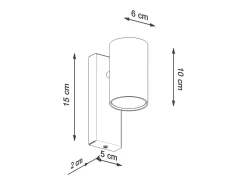 Lámparas de pared Nutiq moderno de acero - 1 fuentes luminosas 4000K - L.6 x A.15 cm - negro